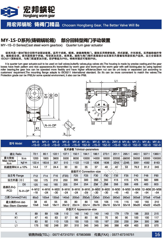 温州宏邦蜗轮样本